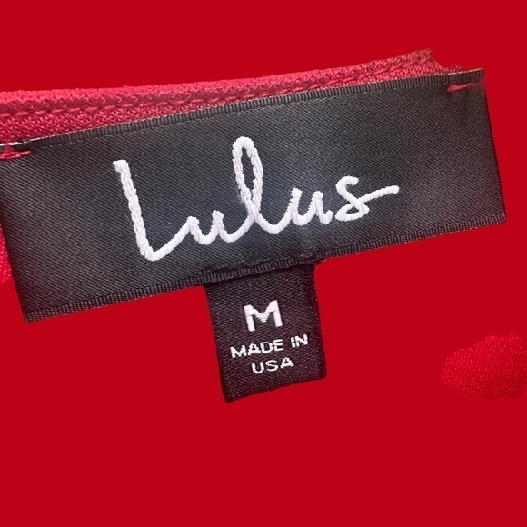 Lulus Red Ruffle Bodycon Mini Dress 3/4 Bell Sleeve Womens Size M‎ - Picture 7 of 9